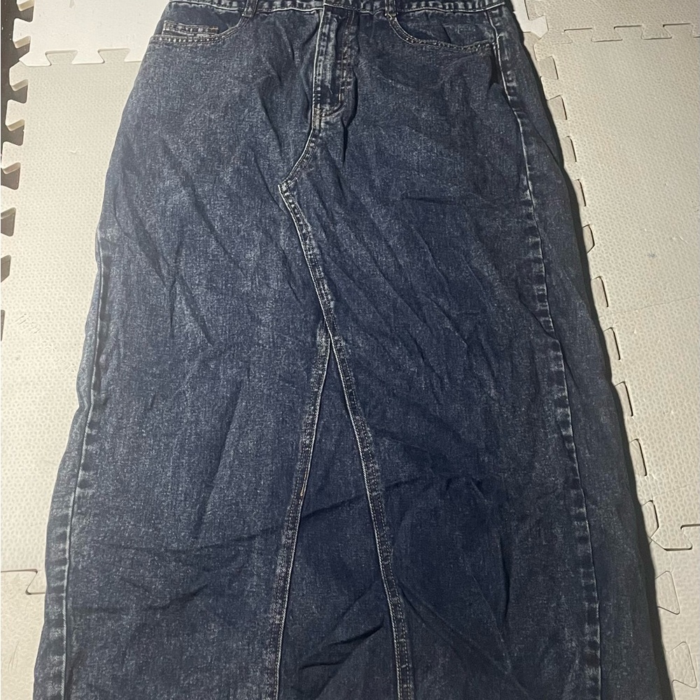 Forever 21 Dark Blue Denim Strapless Dress